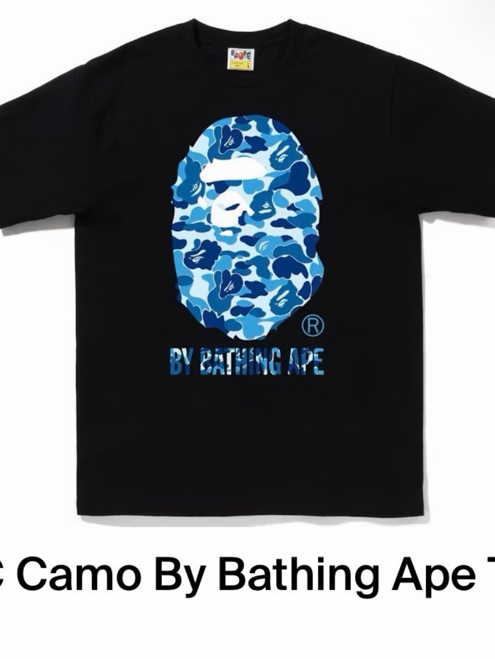 Bape blue camo black tee 2XL